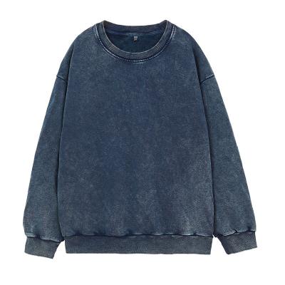 China Wholesale Anti-Wrinkle Logo Crewneck Terry Loopback Cotton Acid Washed Custom Sweatshirts for sale