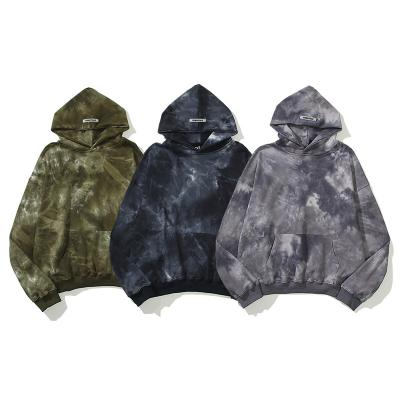 China Factory Price Anti-wrinkle Sweat Wear Tye Dye Hoodies Men&'S Die Cotton 100% Terry Pullover Tie Dye Hoodie for sale