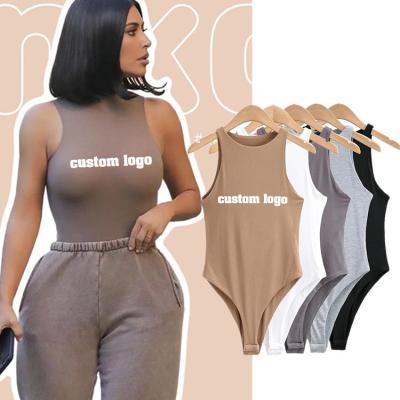 China Breathable Custom Logo Candy Colors Mujer onesie jumpsuits black tank lingerie jumpsuits for women for sale