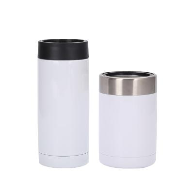 China Reusable Insulated Metal 12oz Double Wall Shaped Stainless Steel Beer Can Cooler for sale