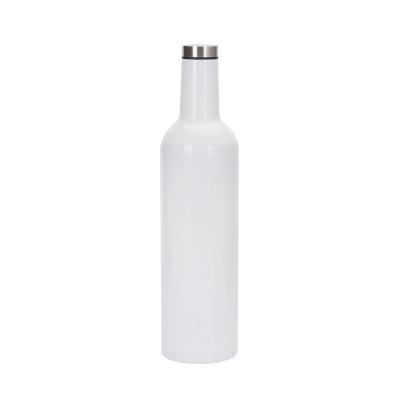 China 750ml Double Wall Vacuum Stainless Steel Wine Bottle PORTABLE Tumbler With Lid for sale