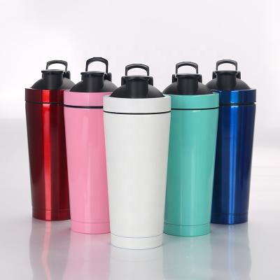 China PORTABLE 25oz Stainless Steel Protein Powder Shake Bottle with Ball Travel Mixing Cup, Suitable for Gym for sale