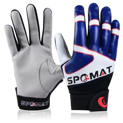 China finger & Thumb Protection SPOMAT Youth Softball Baseball Batting Gloves For Kids With Palm Pro Grade Leather Batting Gloves Compact Fit for sale