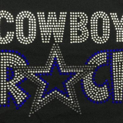 China Unique Flatback Design Cowboy&Cowgirl Hotfix Rhinestone Transfer For Hats for sale