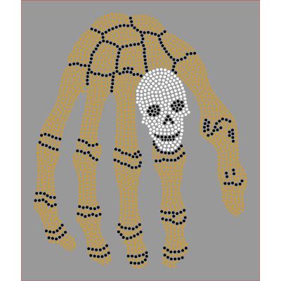 China Cheap Crystal Flatback Skull Hands hotfix rhinestone templates for sale