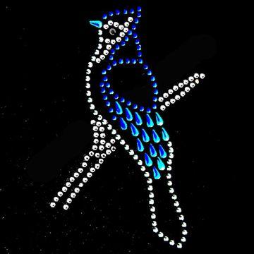 China Flatback Designs Blue Birds Rhinestone Custom Iron On Transfer Pattern Design For Apparel for sale