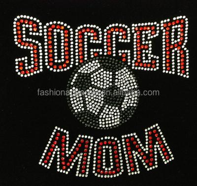 China Flatback Soccer Mum Rhinestone Transfers, Fashion Rhinestone Transfers For Garment for sale