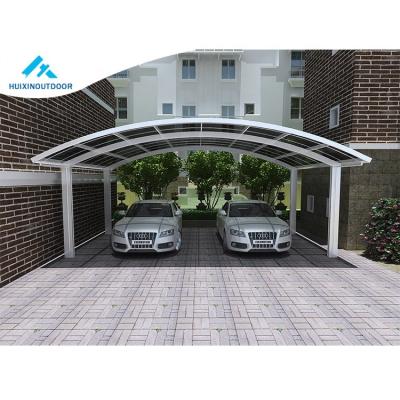 China New Design Metal Canopy Garage 4 Shelter Solar Garden Metal Cast Aluminum 2 Single Prefab For Car Alu Parking Lot for sale