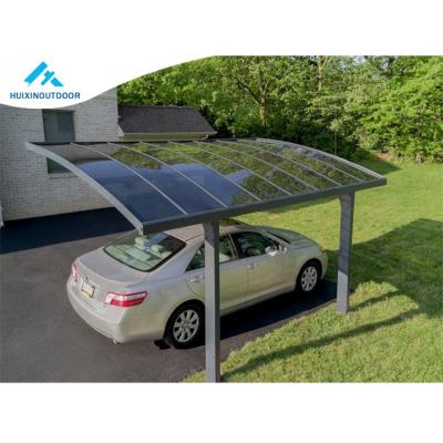 China Metal Pole Aluminum Polycarbonate Roof Motorized Canopy Transparent Wind Resistant Driveway Parking Lot for sale