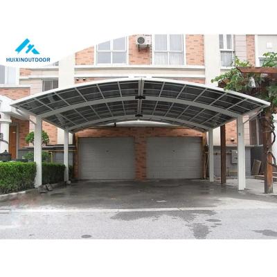 China Metal Morden Style Polycarbonate Parking Shelter 2 Prefab RV Cover Shed Port And Canopy Kit Canada Car Garage Aluminum Garden Solar for sale