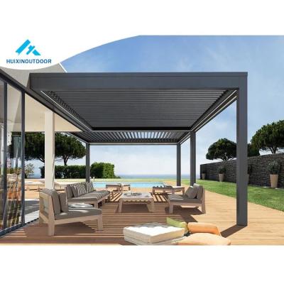 China Metalica Bioclimatique Easily Assembled Waterproof White Aluminum Outdoor Pergola Sunroof Gazebo Manufacturers Pool for sale