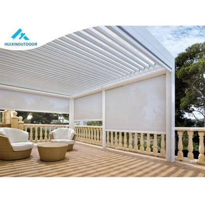 China Easily Assembled Sound Up Blind Wholesale Aluminum Louvered Tent Gazebo Blade Bioclimatic Pergola Garden for sale