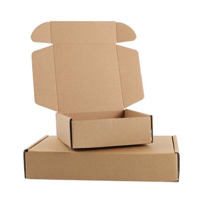 China Recycled Materials Folding Box Kraft Paper Box Postal Kraft Paper For Dress Box Paper Customized Groove Brown Slotted Customizable Boxes Accept for sale