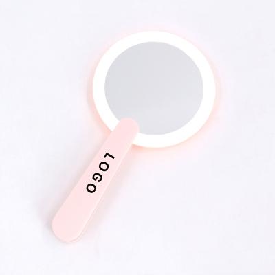 China New Design Fashion Hand Held Lighted Hand Mirror Pocket Makeup Cosmetic Portable Led Mirror for sale