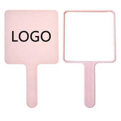 China Custom Logo Portable Handheld Cosmetic Mirror Custom Square Vanity Mirror for sale