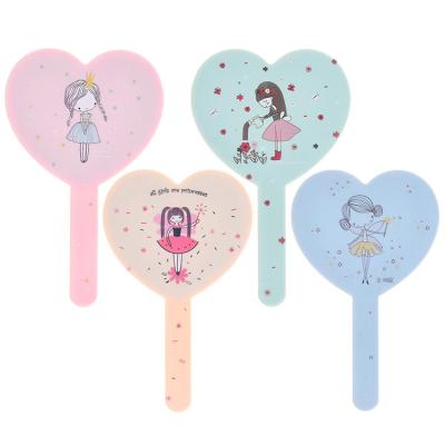 China Custom Small MOQ Custom Hand Held Makeup Mirror Private Label Plastic Hand Held Mirror for sale