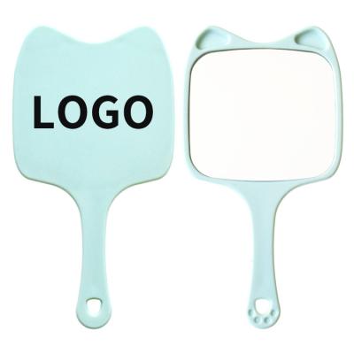 China New Custom Factory Outlet Wholesale Macaron Cosmetic Mirrors Animal Shape Custom Hand Mirror With Handle for sale