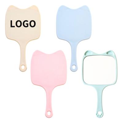 China Personalized Animal Ear Shape Makeup Cosmetic Wholesale Hand Held Mirror Customized Logo for sale