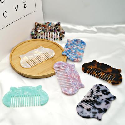 China For Home Use Logo Custom Size Korean Shower Hair Curls Comb Acetate Acrylic Hair Combs 4mm Thickness for sale