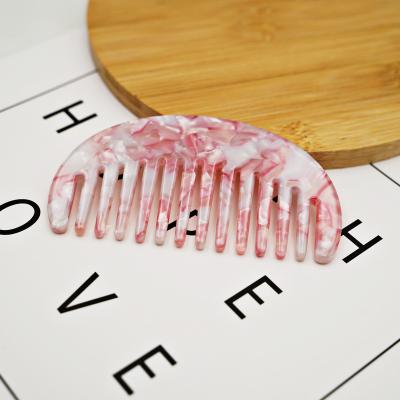 China For Styling Home Hair INS Use Custom Logo Wide Tooth Cellulose Acetate Wide Teeth Comb for sale