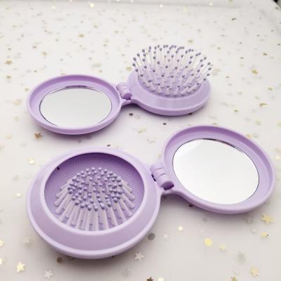 China Wholesale Cheap Price Mini Foldable Hair Brush Mirror Comb Portable Set for sale