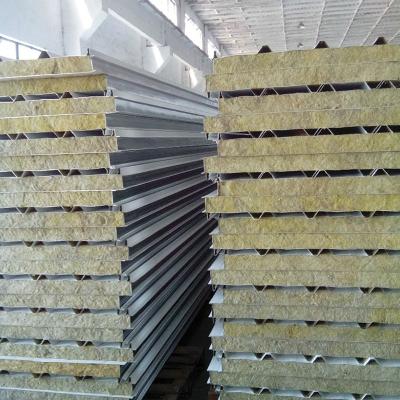 China Best Price Metal Rock Wool Insulated Sandwich Roof Panels For Clean Room Any RAL Color for sale