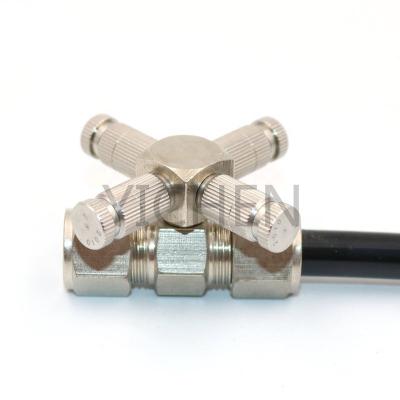 China Cooling or High Pressure Humidity Nozzle Connector 4 Fog Lances End Inlet Connect Fitting for sale