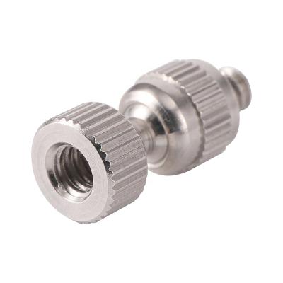 China Humidity Stainless Steel Spout Connector Mist Cooling And Irrigation Spray System 360 Degree Universal Quick Joint for sale