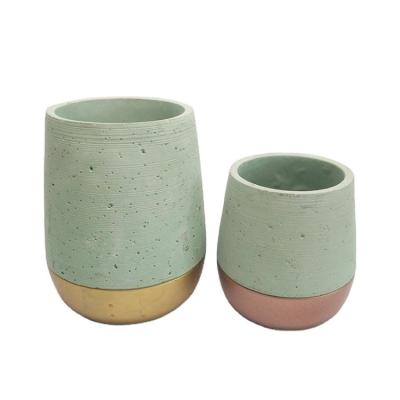 China Home Decoration Simple Design Simple Modern Empty Cement Concrete Candle Jar for sale