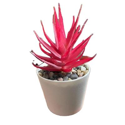 China Home Office Resin Style Bonsai Desktop Decoration Handmade Colorful Succulent Minimalist Artificial Potted Succulent for sale