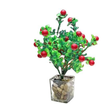 China Supplier Minimalist Price Plant Artificial Plants Pot with Glass Luxury Space Popular Minimalist Bonsai Plants for Decorate Home&Office Desk for sale