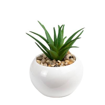 China Simplicity Decorative Car Desktop Ceramic Artificial Succulent Plant Pot Small Plant Decorative Succulent Pots for sale