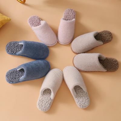 China Keeping Women's Indoor Couples Slippers Cotton Plush Non-slip Non-slip Slippers Indoor Warm Bottom Thick Warm Winter Wholesale for sale