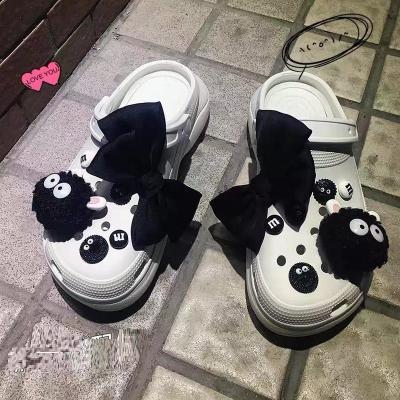 China Charm DIY Custom Elf Clog Creative Cute Fur Ball Shoes Flower Shoe Buckle Adjustment Hole Shoes Accessories Hot Selling for sale