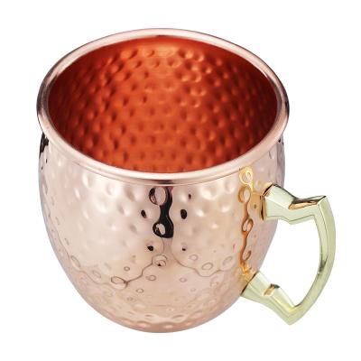 China Viable Hot Selling Top Rated Gift Copper Moscow Mule Mug 550ml Engraved Mug 16oz With Handle for sale