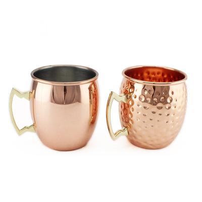 China Wholesale Custom Viable 550ml 16oz Stainless Steel Copper Mugs Hammered Black Moscow Mules 4 Cup Beer Set With Handle Straws for sale