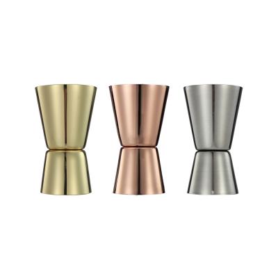 China Disposable Simple Japanese Copper Steel Shaker Stainless Cocktail Jigger Thin Wine Opener Double Bar Bell for sale