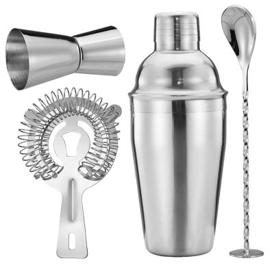 China Viable custom logo stainless steel cocktail shaker set and wholesale fancy mixology bartender kit for sale