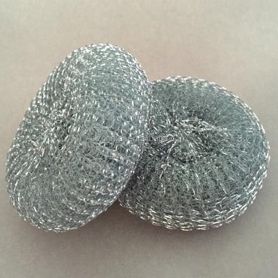 China Sustainable Kitchen Cleaning Galvanized Wire Mesh Scrubber / Flat Wire Mesh Cleaning Ball for sale