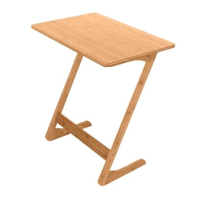 China Stylish design and yellow dual-use lazy desk modern minimalist style home office desk stable hot selling bamboo material for sale