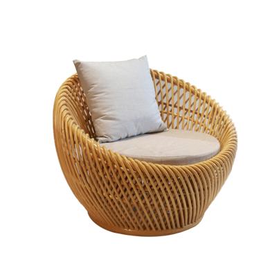 China Eco-friendly Nordic Style Outdoor Garden Rattan Birdcage Bed Rough Chair Round Sofa Chair for sale