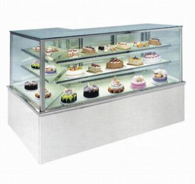 China Single-Temperature Bakery Corner Cake Showcase Tiramisu Cake Display Refrigerator with L Shape Glass for sale