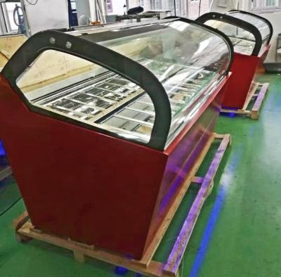 China 12/16/20 Single-Temperature Pans Commercial Continuous Ice Cream Freezer / Refrigerated Gelato Showcase for sale