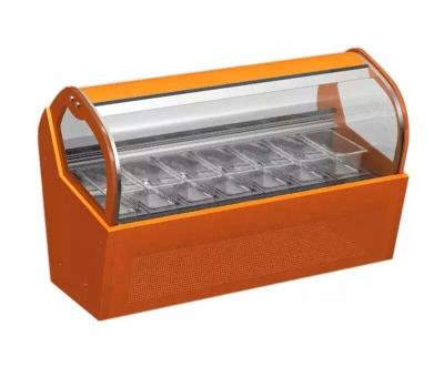 China 2022 Hot Selling Single-temperature Continuous Countertop Ice Cream Display Freezer With 9 Pans for sale