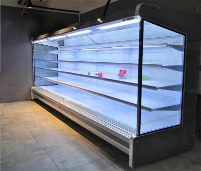 China Refrigerated Single-temperature Supermarket Showcase Multideck Open Milk Chiller Display Fridge for sale