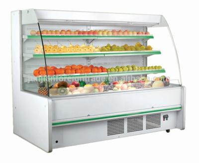 China Straight Open Single-temperature 4 Shelves Fruit And Vegetable Display Chiller Showcase For Supermarket for sale