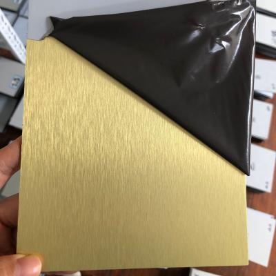 China Modern Gold Brushed Aluminum Composite Cladding Panel Sign Board Panel for sale