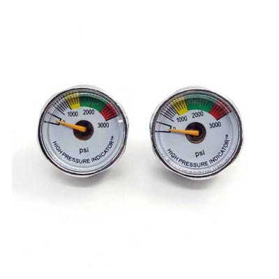 China Micro compressor 18npt 60psi wire 400bar pcp air gun pressure gauge vacuum paintball pressure gauge for sale