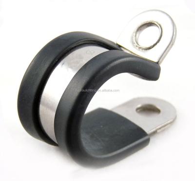 China Pipe Flange Carbon Steel Stainless Steel P Type Rubber Pipe Clamp for sale