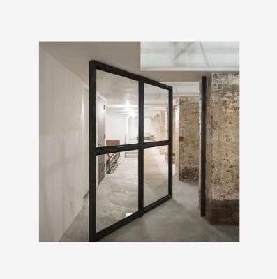 China Modern real aluminum villa entrance decoration pivot glass front door for villa for sale